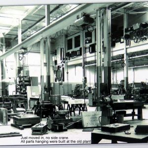 A black and white picture of the shop floor at International Tools Limited